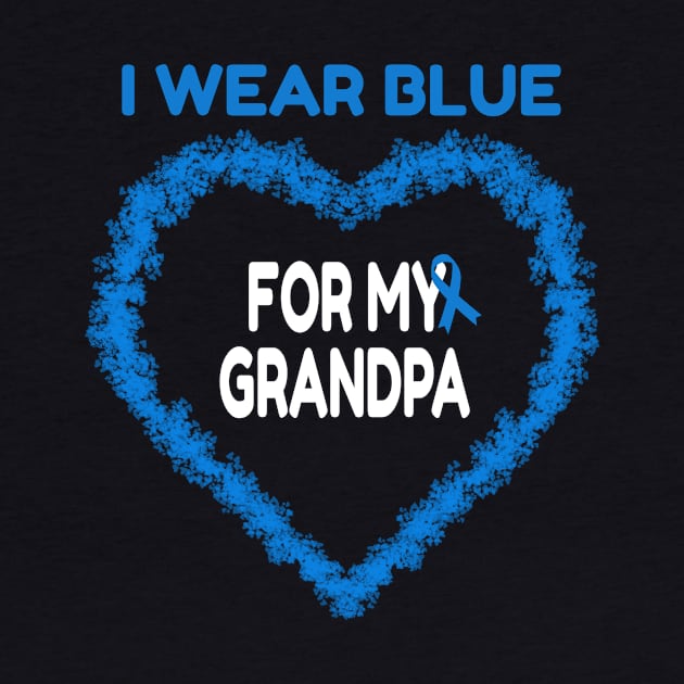 I Wear Blue For My Grandpa Support Gift by MerchAndrey